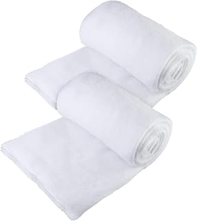 stargo 2 Pack Fake Snow Blanket Roll for Christmas Village Displays, Christmas Tree Deocration - Thick White Soft Fluffy Faux Snow Backdrop Artificial Snow Blanket Cover (Each Roll 2.6 x 7.8ft)