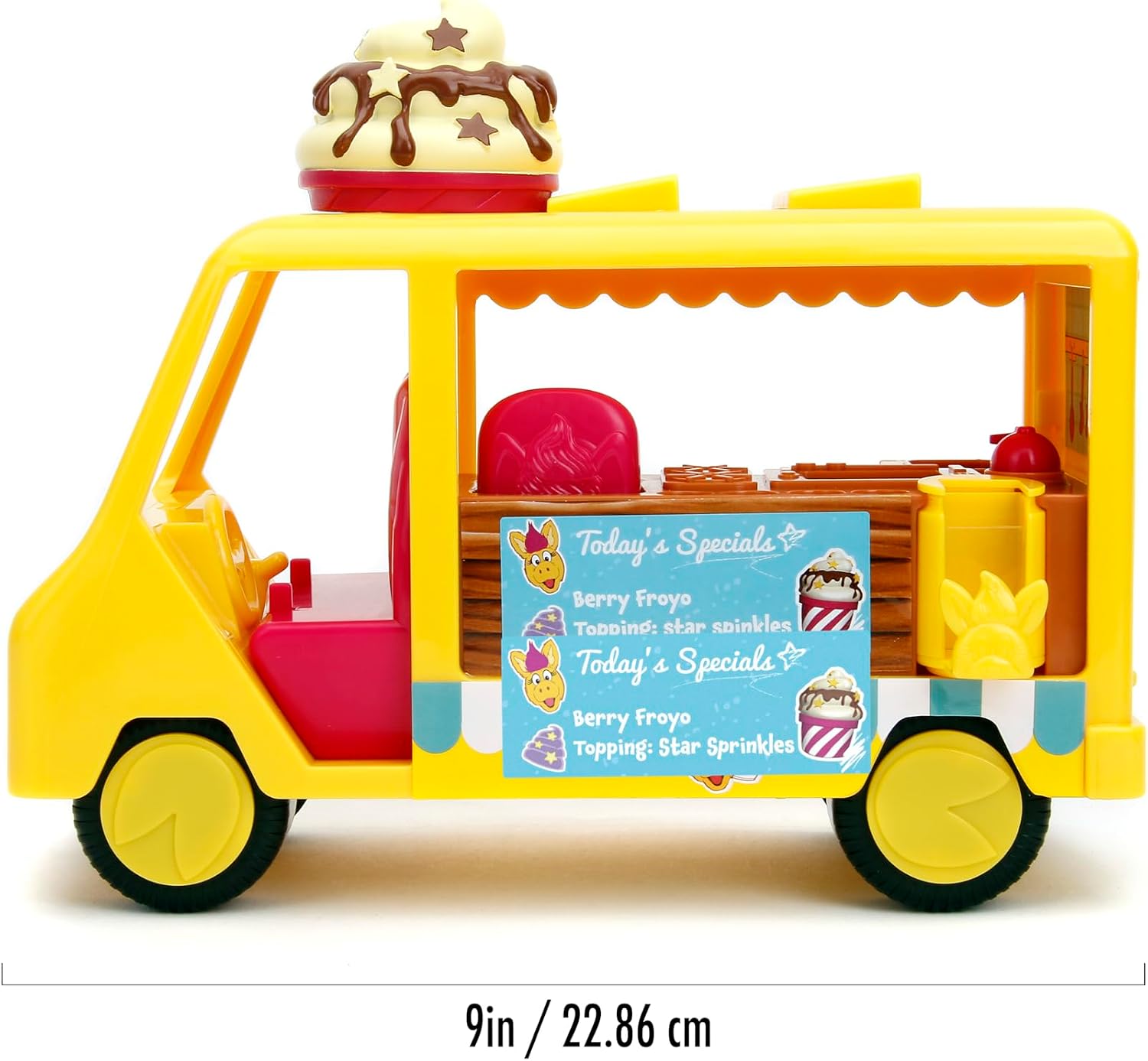 Jada Toys Donkey Hodie Frozen Yogurt Truck Playset - Includes 2 Figures Donkey Hodie & Purple Panda - Preschool Toy - Ages 3+