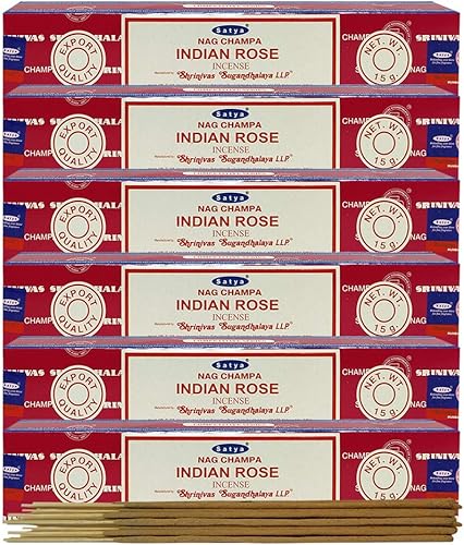 Vista 130 de Satya Sai Baba Nag Champa - Varitas de incienso de 0.53 oz y soporte - Paquete de 6 (aproximadamente 90 varillas)