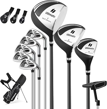 GYMAX Complete Golf Club Set for Men, 12/14 PCS Right Hand Golf Clubs Set with #1 Driver & #3 Fairway & #4 Hybrid & #6/#7/#8/#9/#P Irons, Putter & Head Covers, Mens Golf Clubs Set