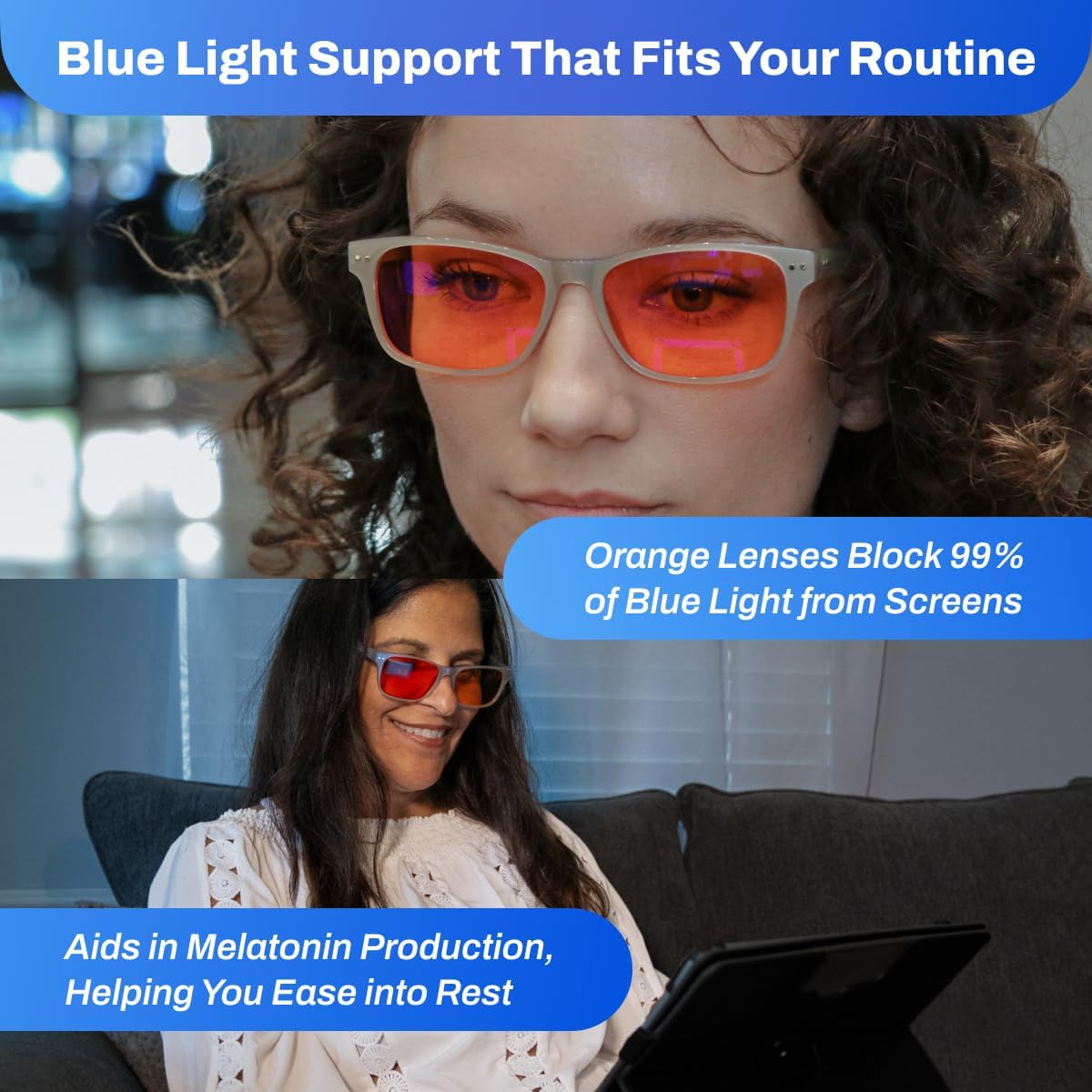 DefenderShield Signature Blue Light Blocking Glasses for Computer, Mobile, Gaming, Sleep - Anti Eyestrain, Headache - Image 2