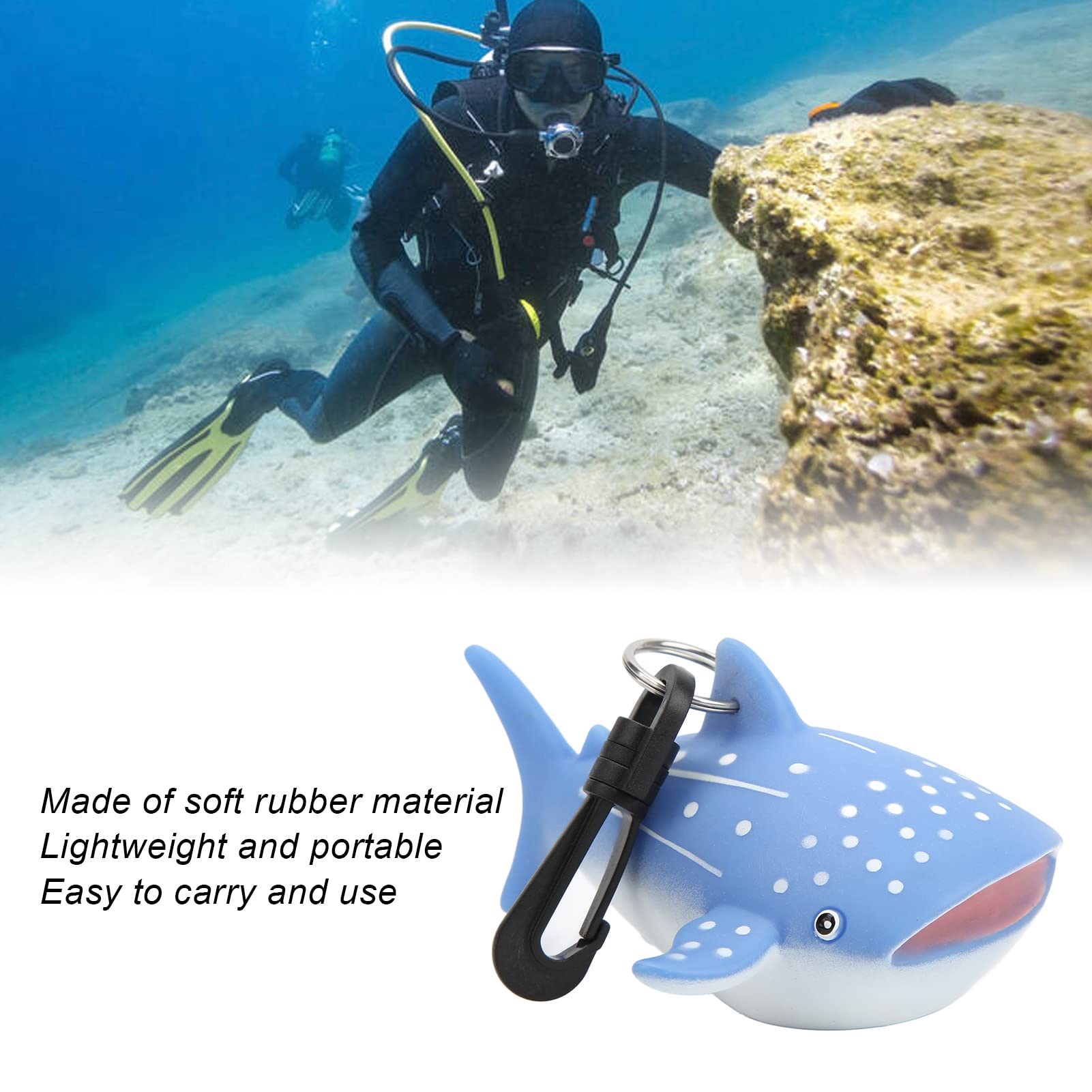 Boquilla de Buceo de de Dibujos Animados, Cubierta a Prueba de Polvo, Soporte Regulador de Segunda Etapa con Clip (tiburón Ballena)