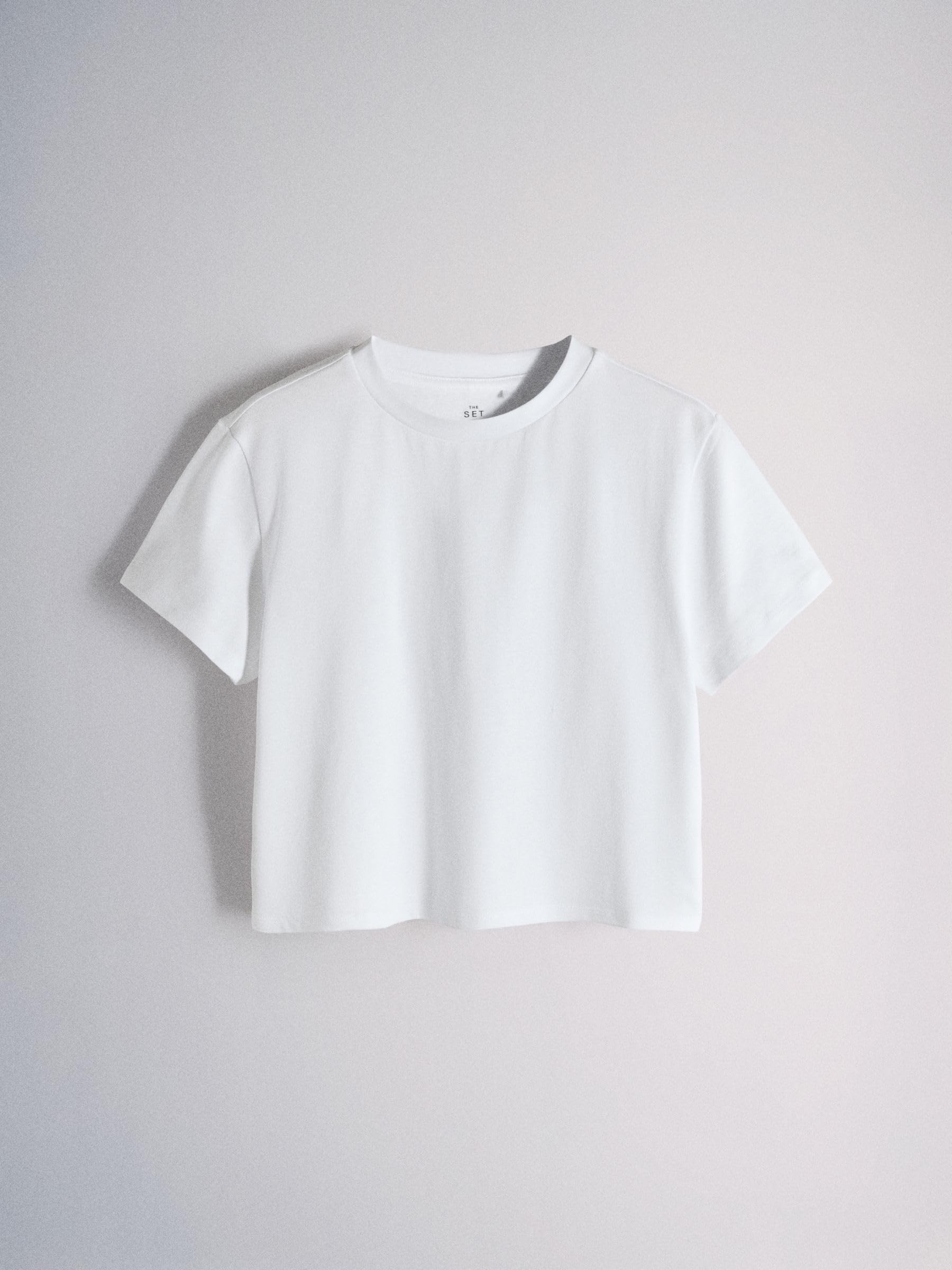 THE SET Damen Kurze T-Shirts aus schwerem Stoff, 5er-Pack