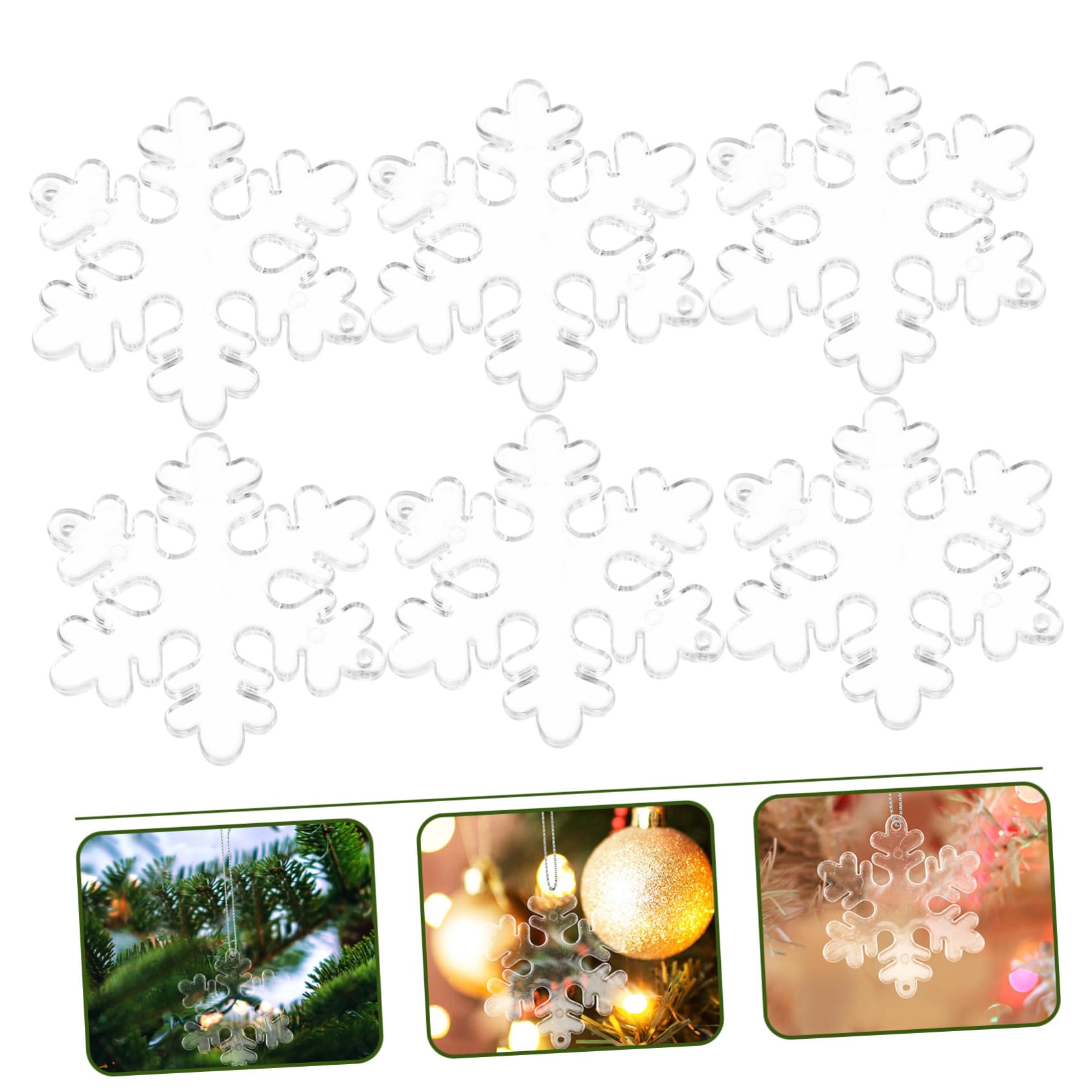 TOPBATHY 400 STK transparente Schneeflocke weihnachtliche hängende Schneeflockendekoration Winterdekoration zum Aufhängen Weihnachts Party christbaumanhänger Weihnachtsbaum Acryl
