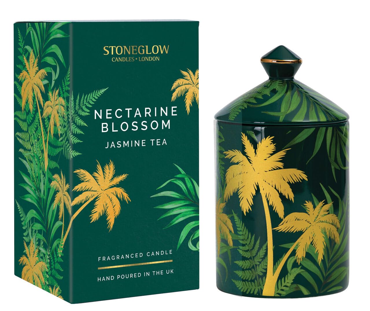 Stoneglow Green,Orange Urban Botanics - Ceramic - Nectarine Blossom | Jasmine Tea - Scented Candle