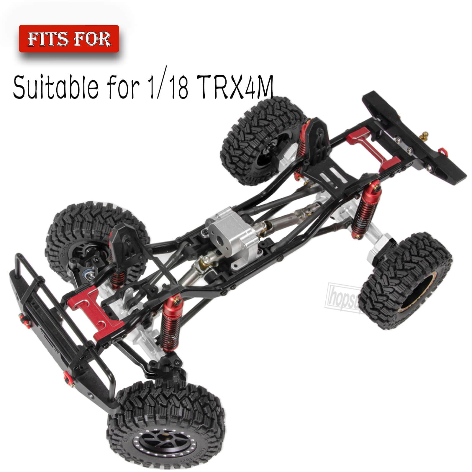 Plastic Portal Axle Upgrade For TRX4M 1/18 RC Crawler - Front & Rear Set (2pcs, Black)