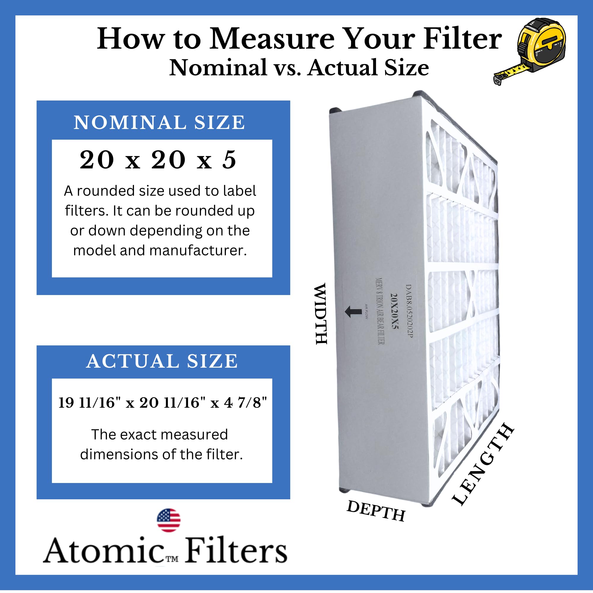 Atomic 259649-103 Trion Air Bear Supreme Compatible 20x20x5 Filter