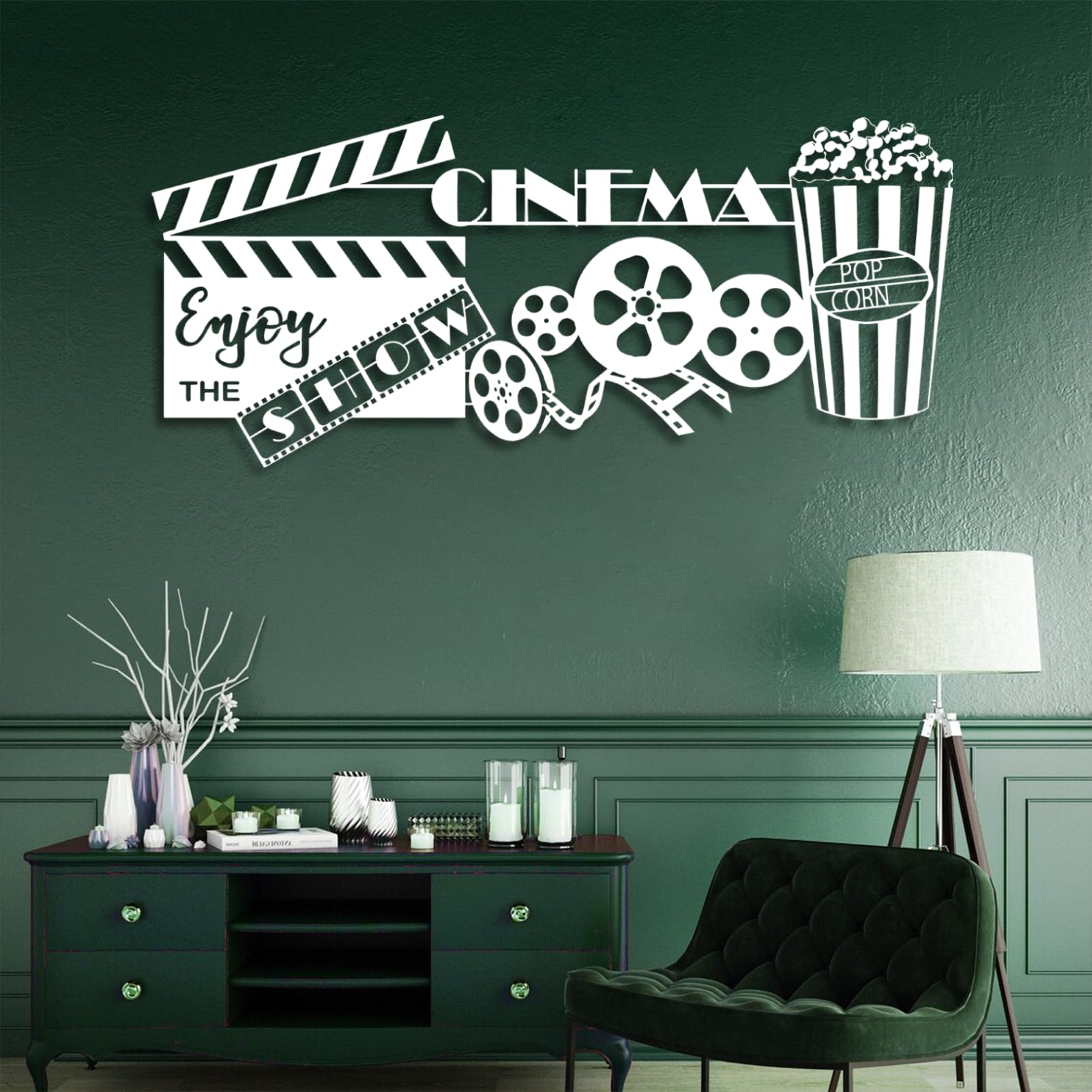 Metalowa rolka filmowa dekoracja ścienna inspirowana kinem metalowa sztuka ścienna kino domowe dekoracja ścienna do salonu medialnego biura czarny 24 dł. x 10 W