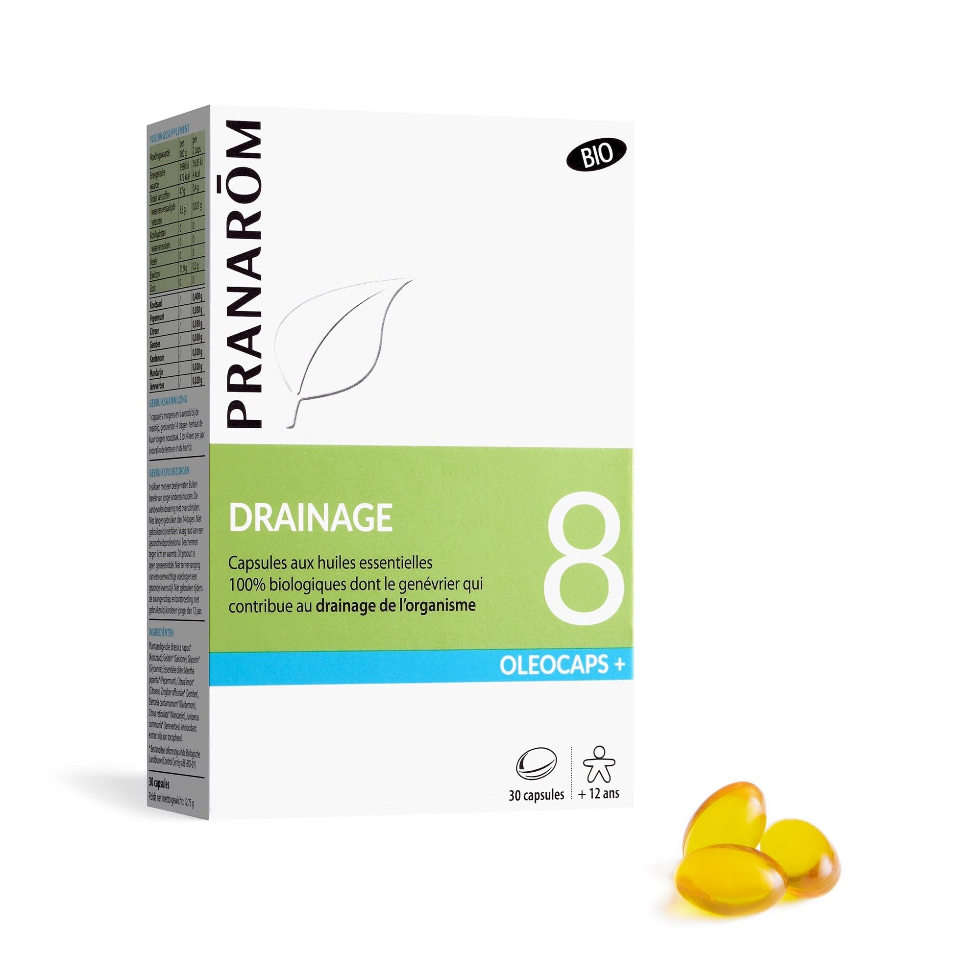 Pranarom Oleocaps Capsules + 8 Drainage - 30 Capsules
