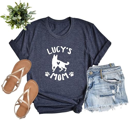 Miniatura 2 de LEVY PAW Camiseta personalizada de pastor alemán con nombre, bonito regalo para amantes del pastor alemán