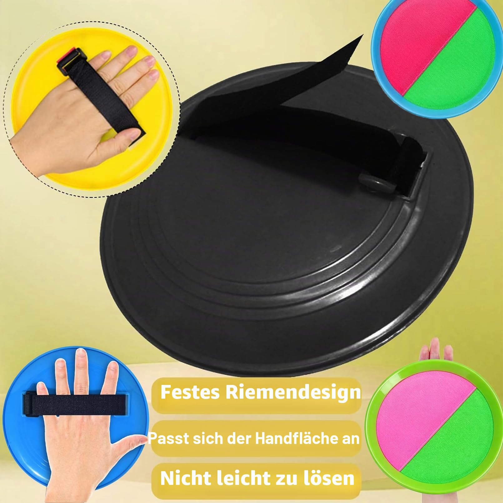 Klettballspiel, Outdoor Klettballspiel für Kinder, 2 Paddel und 2 Bälle, Outdoor Spielzeug Sommer Spielzeug Draußen, Spaß im Freien Spiel Fangball Spiel, für Kinder ab 2 3 4 5 6 7 8 9 10