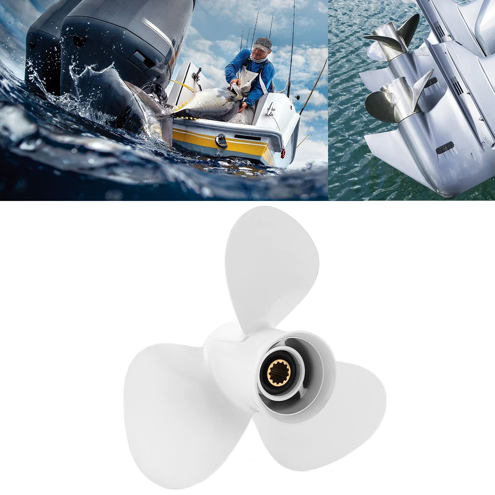 Śmigło Zaburtowe Śmigło ze Stopu Aluminium łodzi 3 Ostrza 13 Części Zamiennych do Akcesoriów do Silników Zaburtowych YAMAHA 25-60HP