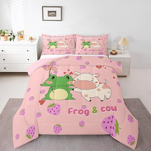 Miniatura 38 de Juego de edredón de perro lindo para niños, juego de ropa de cama con estampado de carlino de dibujos animados para niños y adolescentes, juego