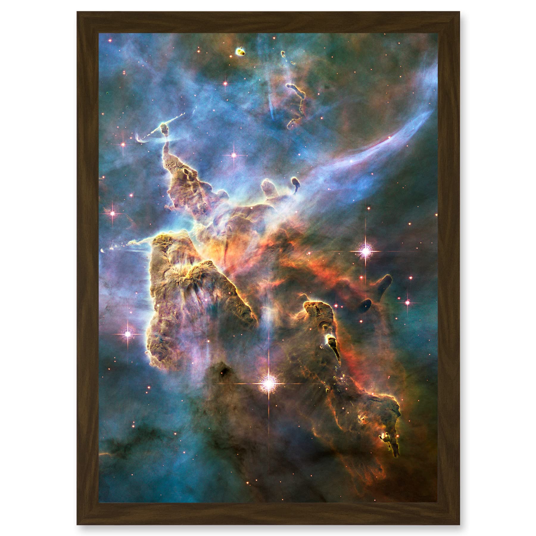 Hubble Space Telescope Landscape Carina Nebula Cosmos Framed A4 Wall Art Print