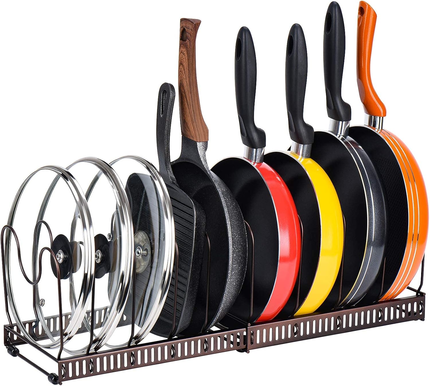 Amazon.com: Toplife Expandable Pans Organizer Rack,10 Adjustable ...
