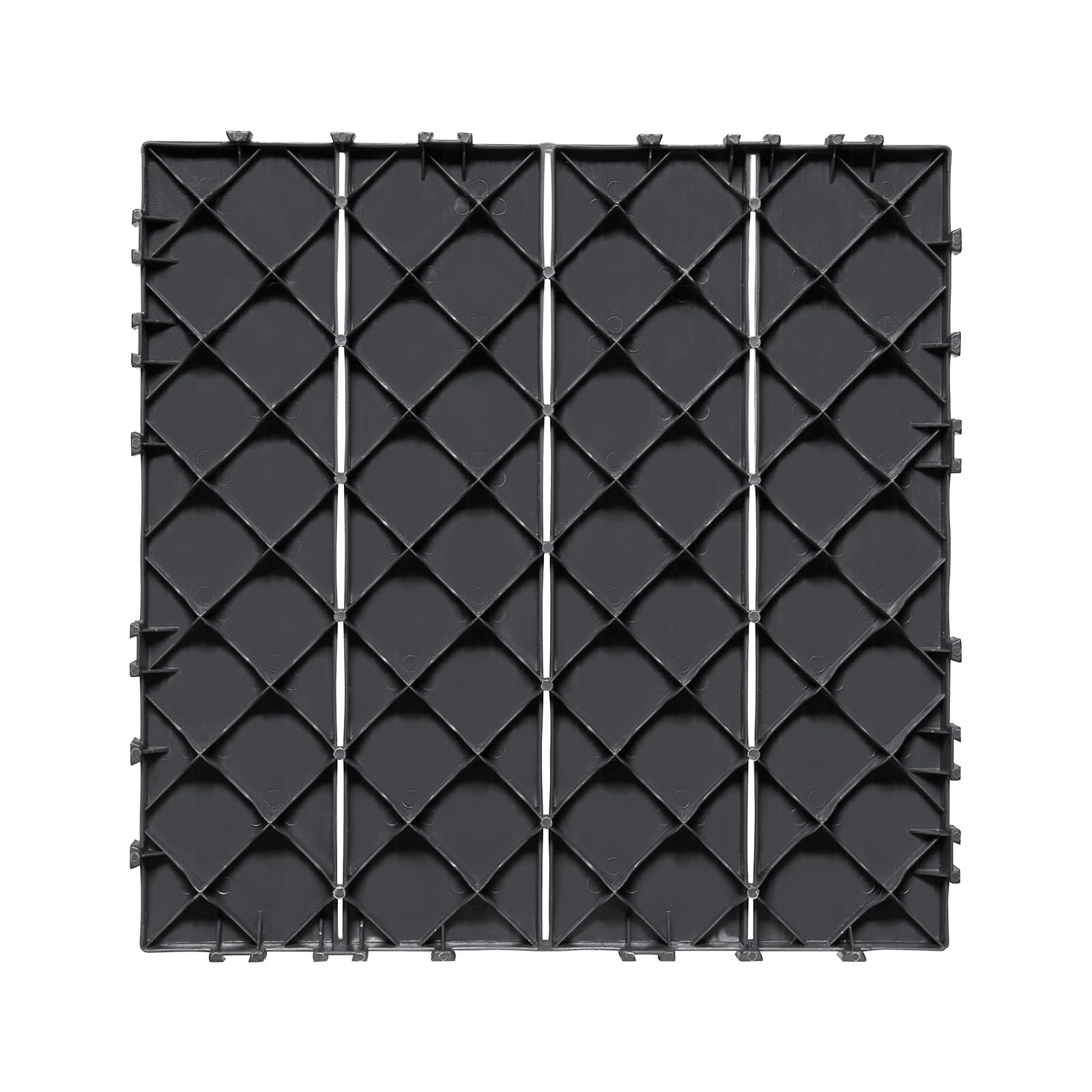VEVOR Piastrelle per Patio ad Incastro 36 Pezzi 300 x 300 x 20 mm, Piastrelle Impermeabile in Plastica, Piastrelle per Tutte Le Condizioni Atmosferiche, per Portico Piscina Cortile, Grigio Scuro