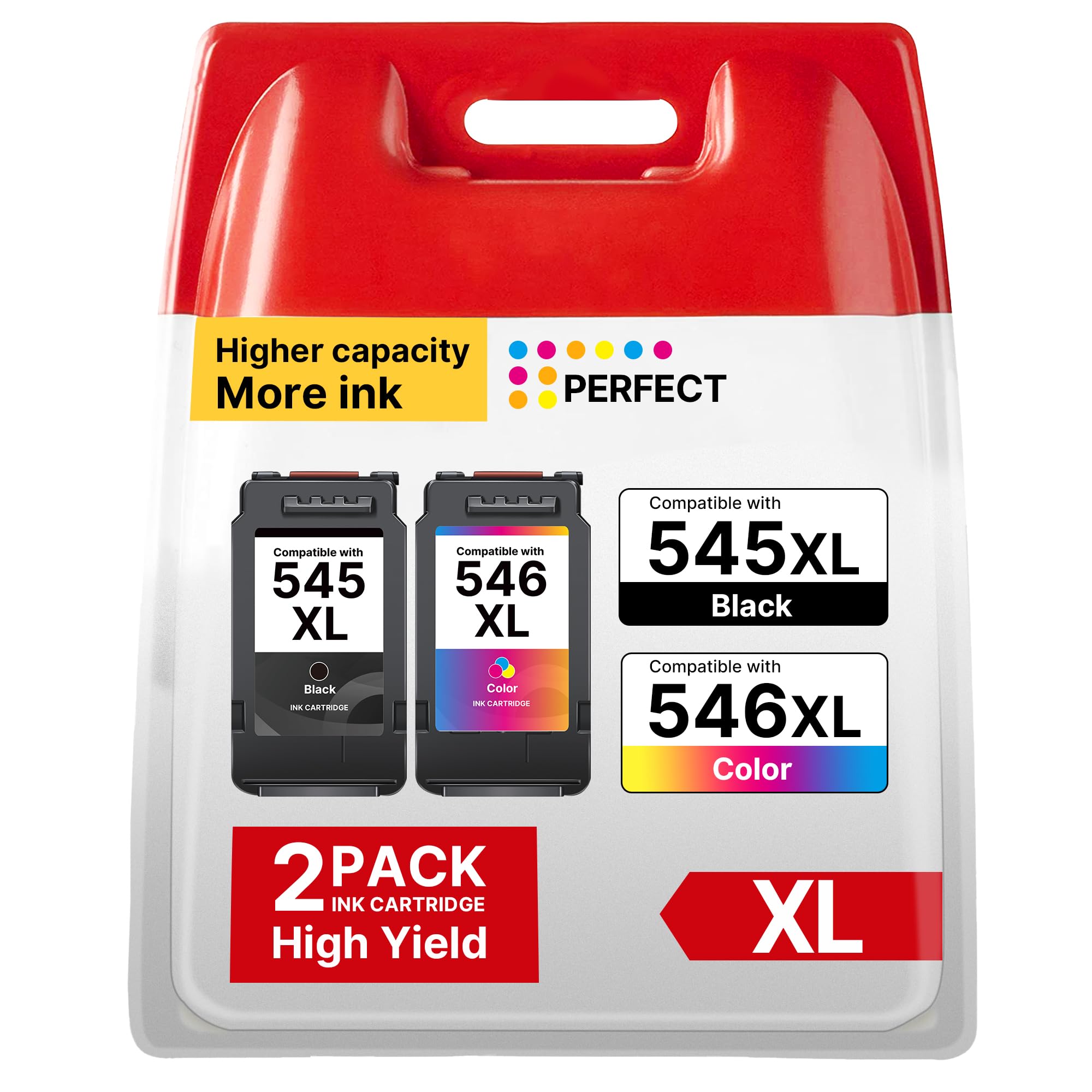 PG-545XL CL-546XL Nero e Colore Sostituzione per Cartucce Canon 545 546 XL per Pixma TS3550 TS3150 TS3151 MG2550S MG2555S TR4550 MX495 MG3050 MG2450 TR4551 MG2550 Stampante (1 Nero, 1 Colore)