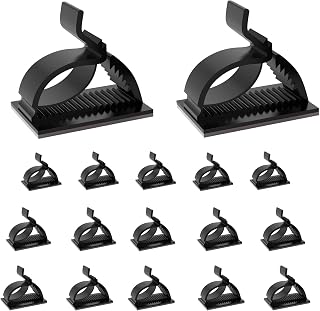 100pcs Cable Clips Self Adhesive Cable Tidy Management Sticky Car Cable Holder Clips Wire Clips Cable Organisers Sticky Wire Clips for Desk Black