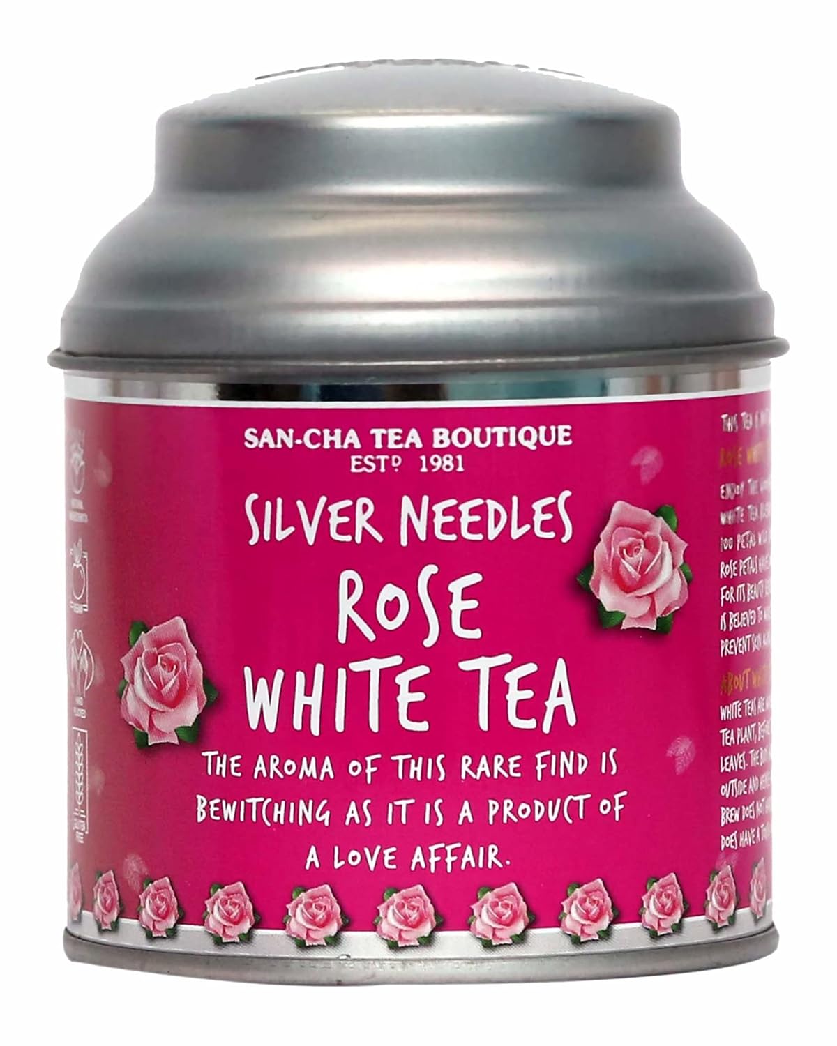 SANCHA Tea Boutique Rose White Tea (25X3 Cups), Pure Tea Buds Blended