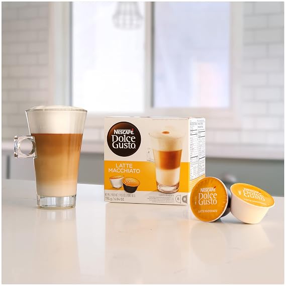 Dolce Gusto Nescafe Coffee Pods, Latte Macchiato, 16 Count, Pack of 3