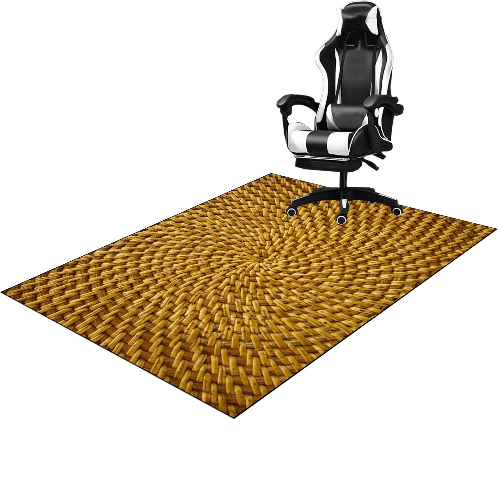 Qesjodfu Gaming Chair Mat for Hard Floors 160 x 180 cm, Floor Protection Mat for Hard Wood Tile Floors, Heavy Duty Office Chair Mats for Carpeted and Hardwood Floor, Non-slip Rectangle Desk Chair Mat