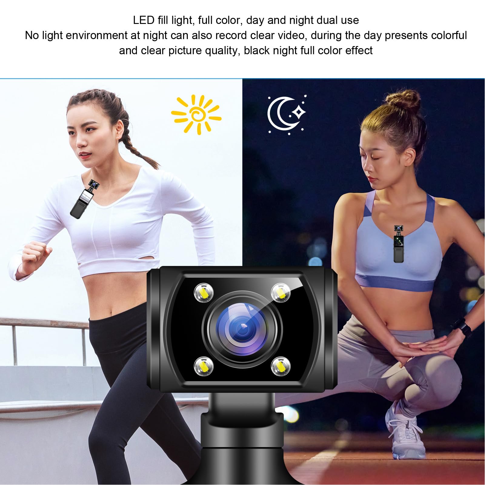 Topiky Caméra d'action WiFi 4K HD, 180 ° Rotatif 4K HD WiFi Camcommande de Poche, Caméra Corporelle avec Enregistrement Audio et Vidéo, Caméscope usé pour Les Voyages Sportifs en Plein