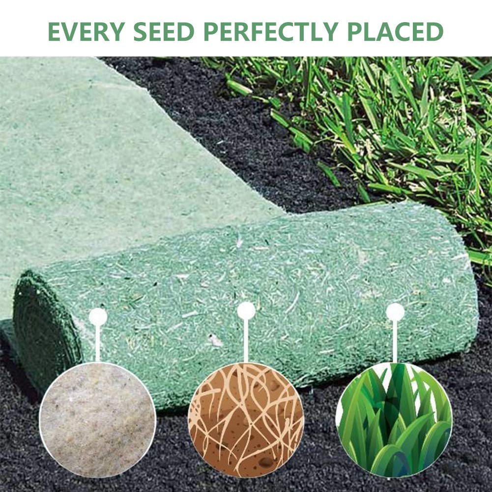 Buy Grass Seed Mat Roll, 10FT Biodegradable Grass Grow Mat Lawn