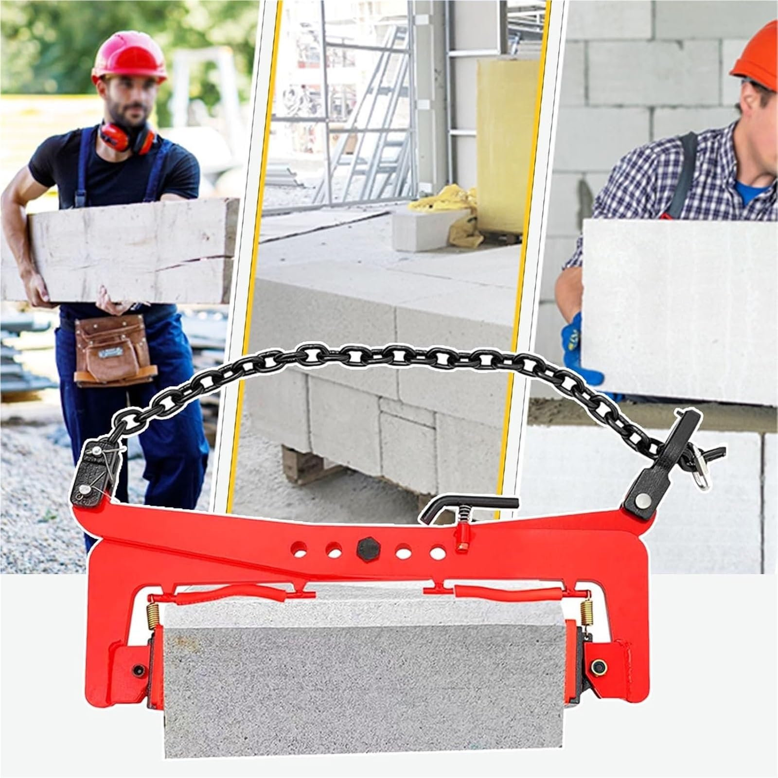 Pince de levage de chantier XL pour manutention efficace de dalles en granit 800 kg