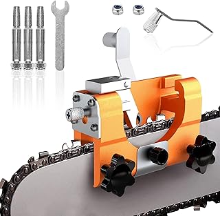 Brekmis Chainsaw Sharpener with 3 Pcs Grinding Stone, Deluxe Portable Chainsaw Chain Sharpening Jig, Chainsaw Sharpener Kit Suitable for Chain Saws and Electric Saws