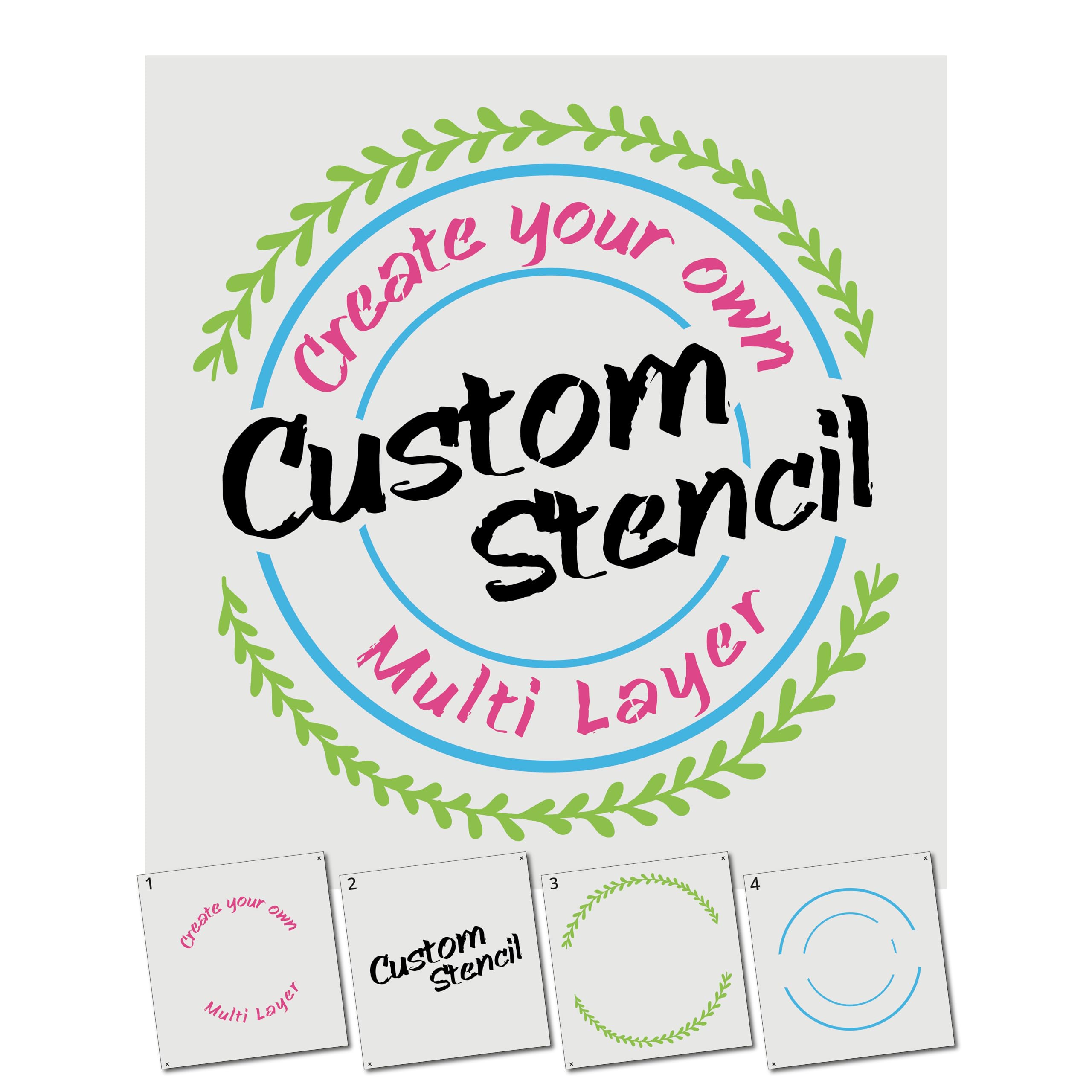 Stencil Stop Personalisierbare Schablonen für Aerosolmalerei – personalisierbar für Logos, Firmen, Bilder, Mylar-Kunststoff, 14 mm
