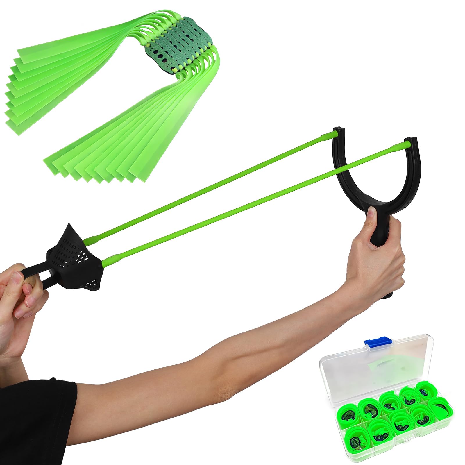 TecoKart® 10pcs Slingshot Rubber Band, 24cm High Rebound Thicken Latex Slingshot Flat Rubber Bands with Box, Anti-Slip Precise Positioning Green Slingshot Accessories (B0DDKZ5DSB) Amazon Price History, Amazon Price Tracker