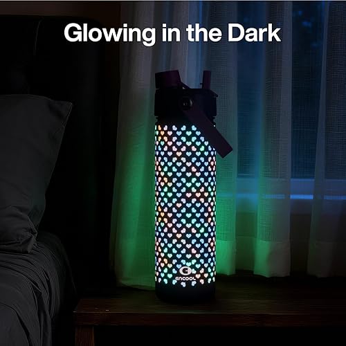 Miniatura 907 de ENCOOL Botella de agua aislada con popote, de acero inoxidable, a prueba de fugas, sin BPA, al vacío de doble pared que se mantiene fría durante 24