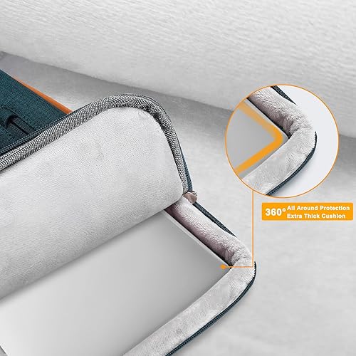 Vista 31 de MOSISO - Bolso de hombro protector 360 para laptop, bolsa para computadora de 15-15.6 pulgadas, bolsa tipo mensajero con apertura lateral, 4 Azul