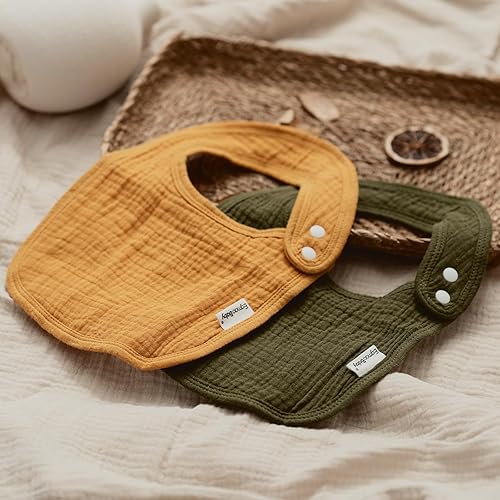 Miniatura 8 de Baberos de muselina para bebés niños y niñas, babero de muselina orgánica para bebé para babear y dentición, baberos de bandana suaves para babear 5