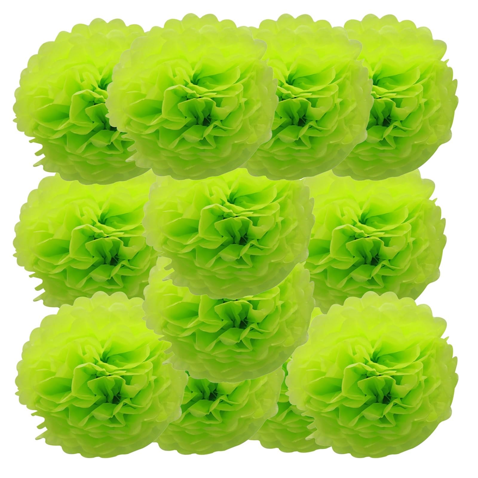 Paper Lanterns 26colors 12pcs Each 10inch Paper Pompom for Wedding Birthday Summer Halloween, , Party Decoration(Olive)