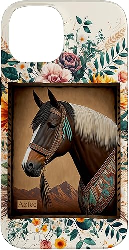 Miniatura 4 de Funda para iPhone 11 con diseño de caballo azteca occidental funda floral de granero