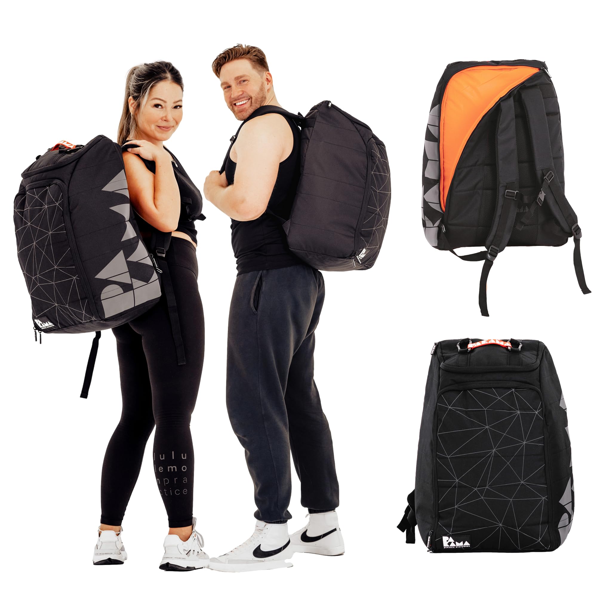 PAKAMA - Großer Reise-Rucksack 45l für Damen & Herren Schwarz - Weekender, Tagesrucksack & Fahrradrucksack für Reise & Fitness (inkl. Laptop-Fach) - Soft-Bag, Daypack & Sportrucksack
