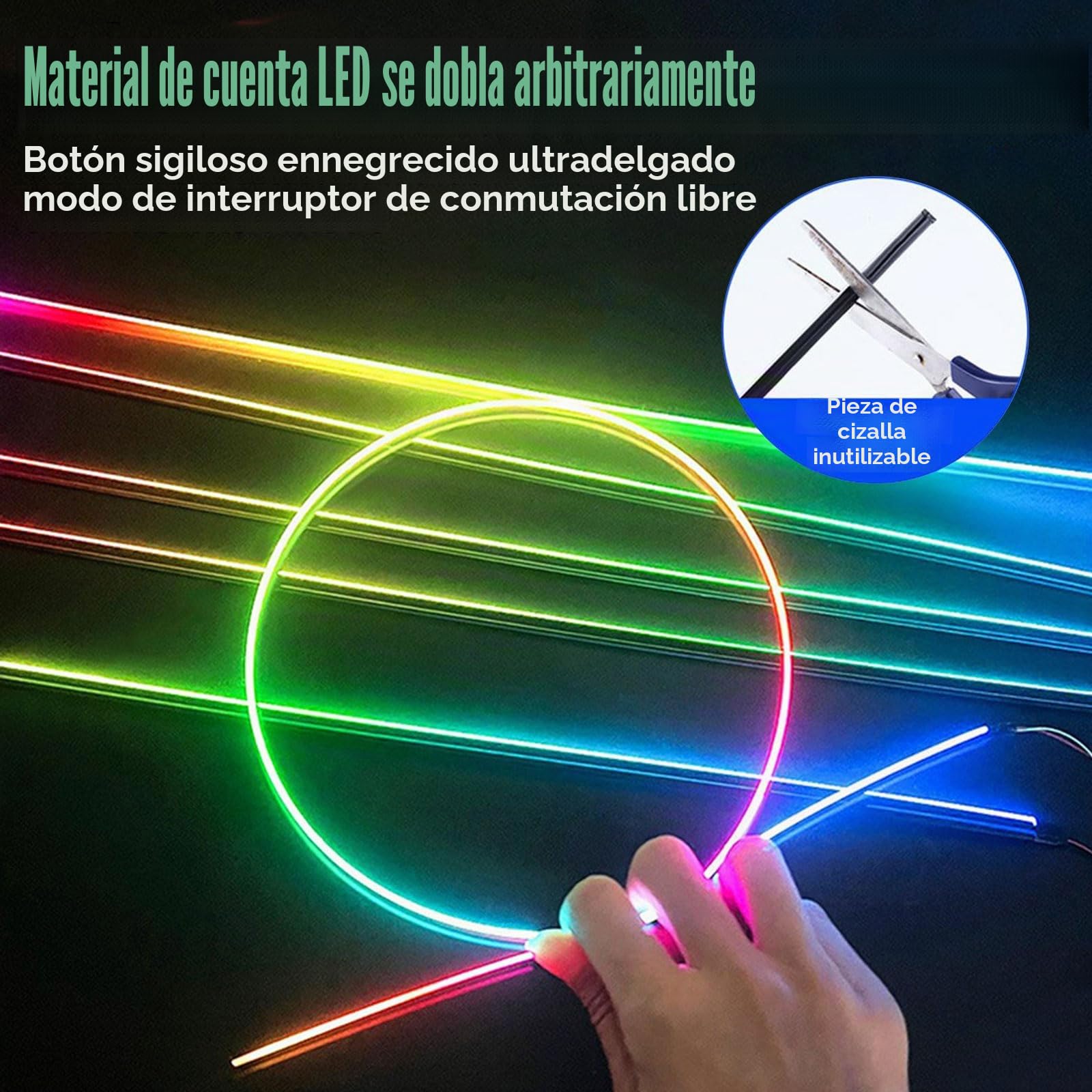 Iluminación interior LED para coche, tira de iluminación ambiental acrílica para coche, con 593 LEDs, kit de iluminación ambiental de fibra óptica, 16 millones de colores, función activa de sonido