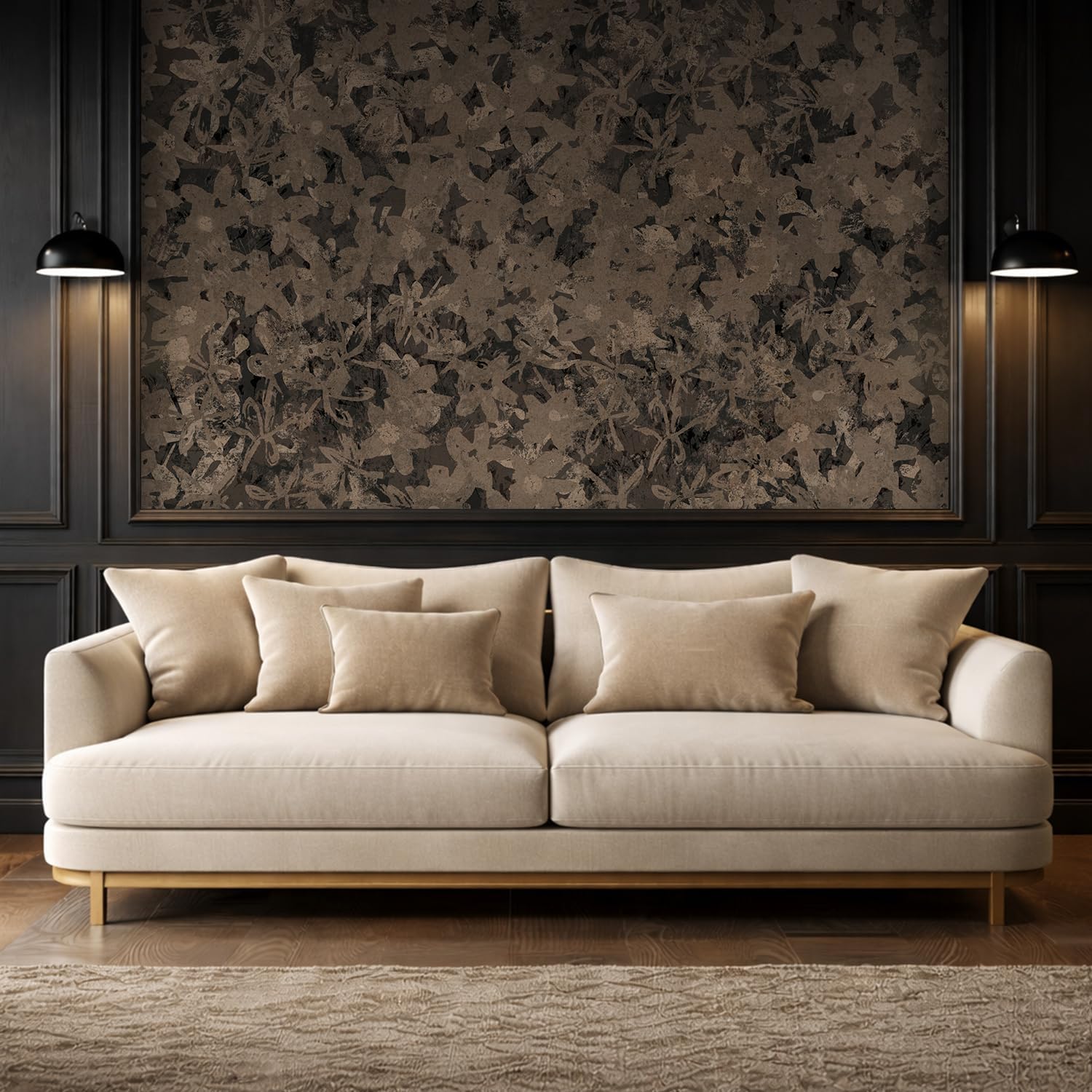 MUDECOR Wall Mural Abstract Floral Motif Removable Self-Adhesive Wallpaper Wall Decoration for Bedroom Living Room - 66"x96"