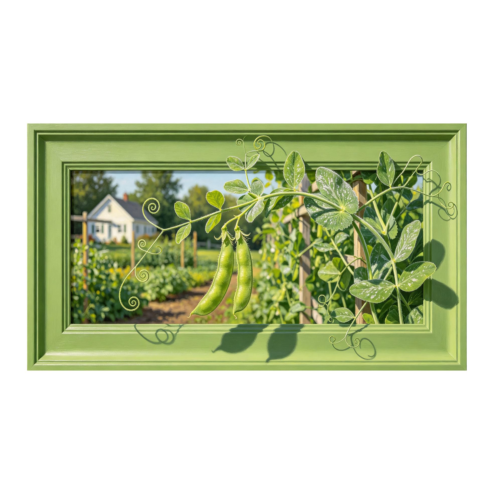 Yzpallescene 3D Framed Wall Art 50cm×100cm Botanical Farmhouse Vegetable Garden Realistic Prints Large Size SelfAdhesive Removable Wall Decor Artwork for Living Room Bedroom Office