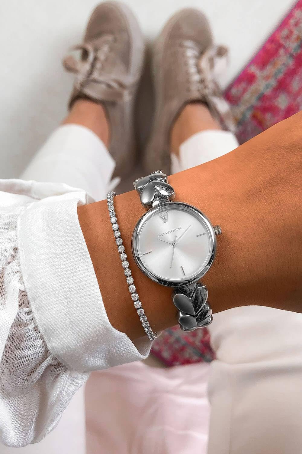 PAUL VALENTINE - Damen Armband Edelstahl - mit Zirkonia Stein