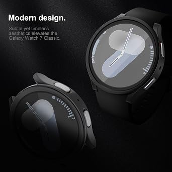 Screen Protector Case for Samsung Galaxy Watch 7 Case 44mm,2 Pack Hard PC Frosted Cases Tempered Film Replacement Cover for Samsung Watch 7 44mm Screen Protector Women Men,Galaxy Watchs 7 Accessories