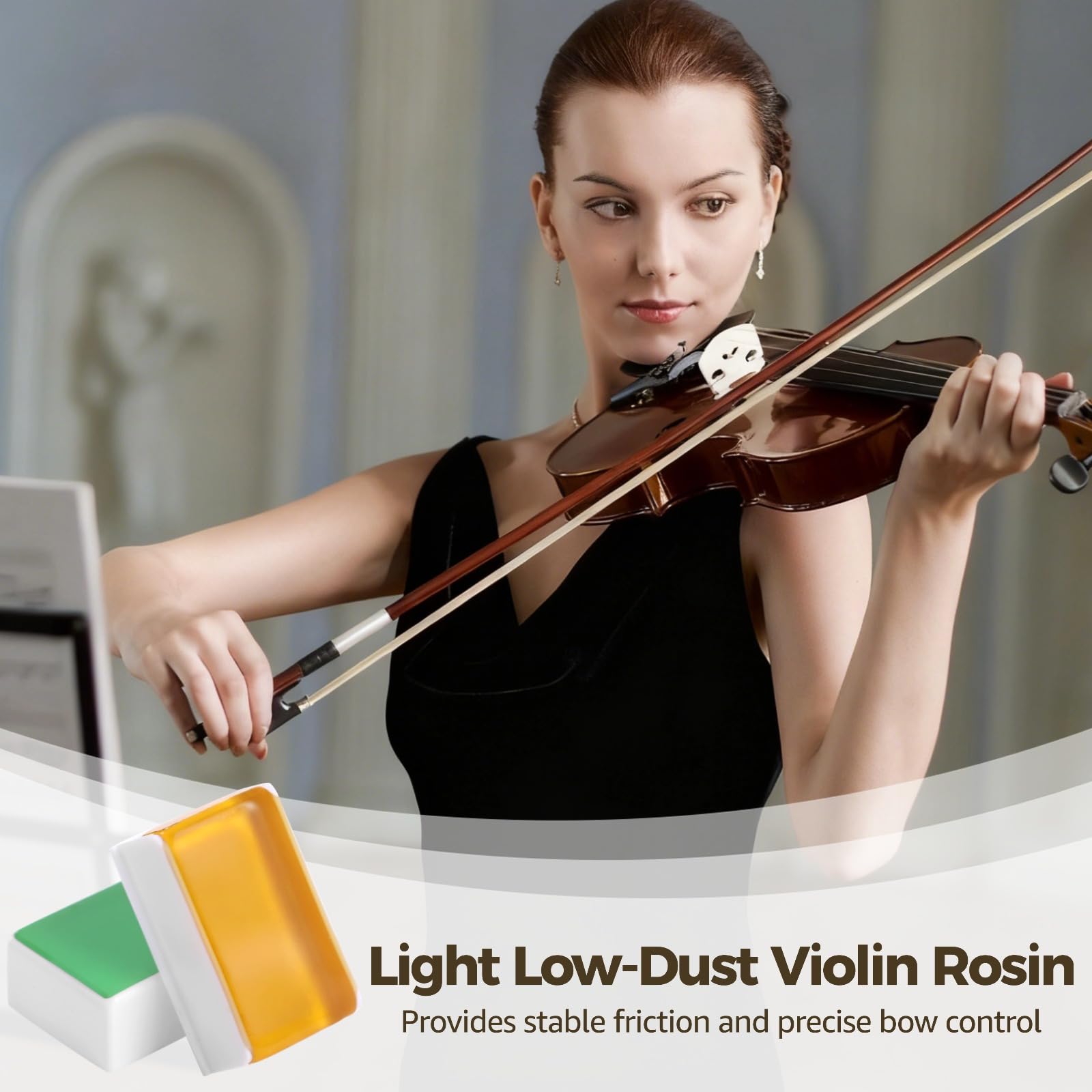 50 Stk. Kolophonium für Violine, helles Kolophonium im einzelnen Kunststoffetui, mit gleichmäßigem Griff für den Bogen, für Violine, Viola, Cello, Bass und Erhu, klarer Klang beim Üben