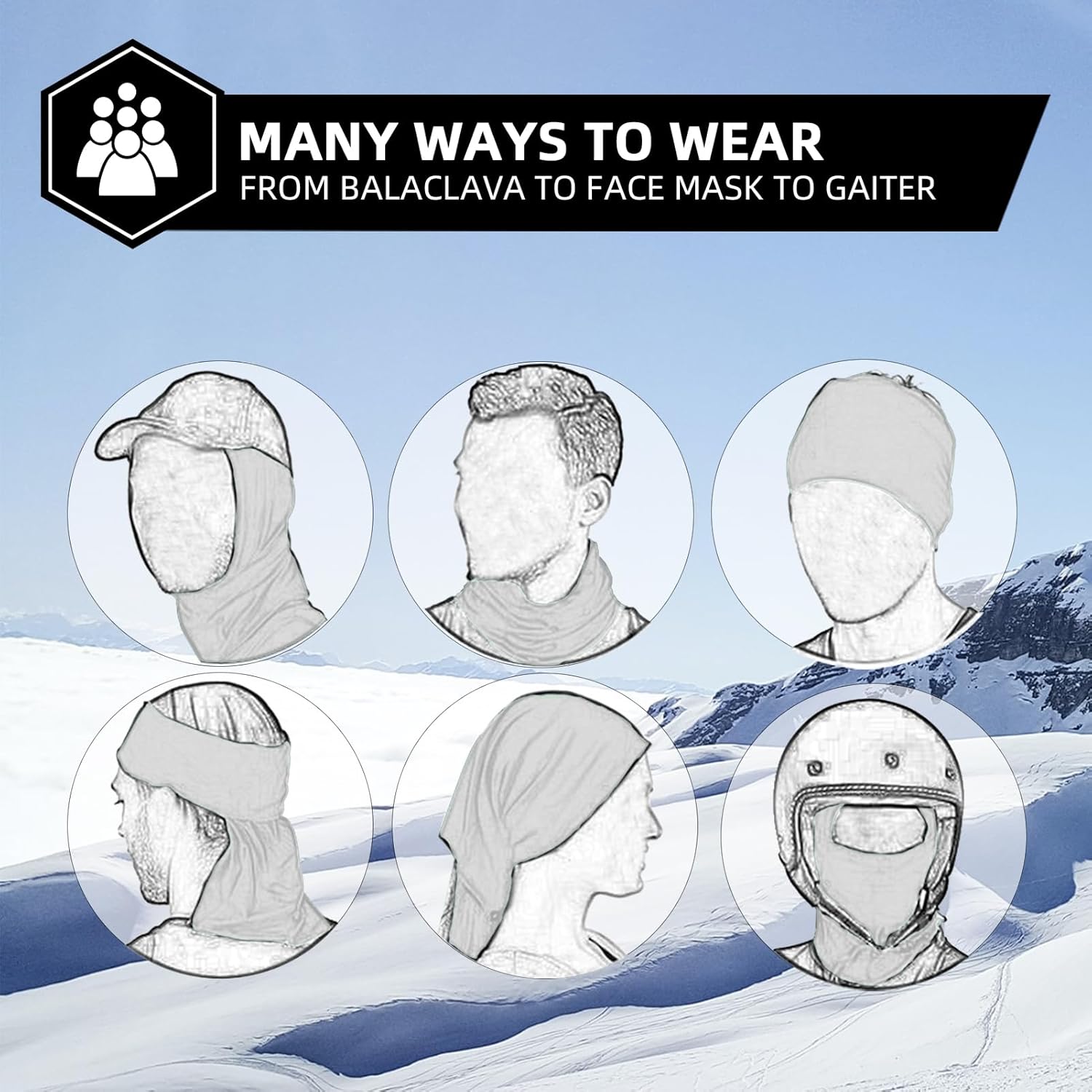 ROCKBROS Cold Weather Balaclava Ski Mask for Men Windproof Thermal Winter Scarf Mask Women Neck Warmer Hood for Cycling - Image 5