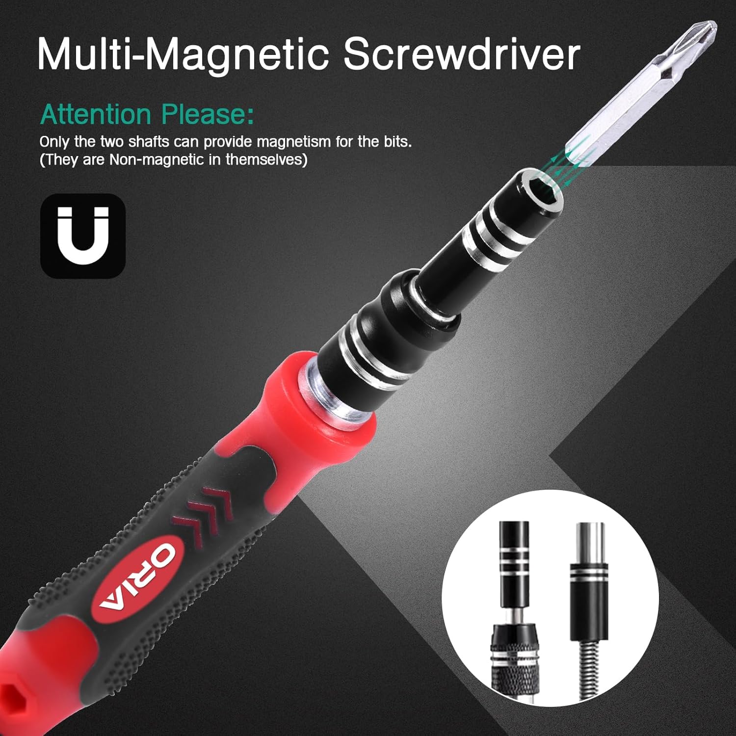 Magnetic screwdriver handle feature