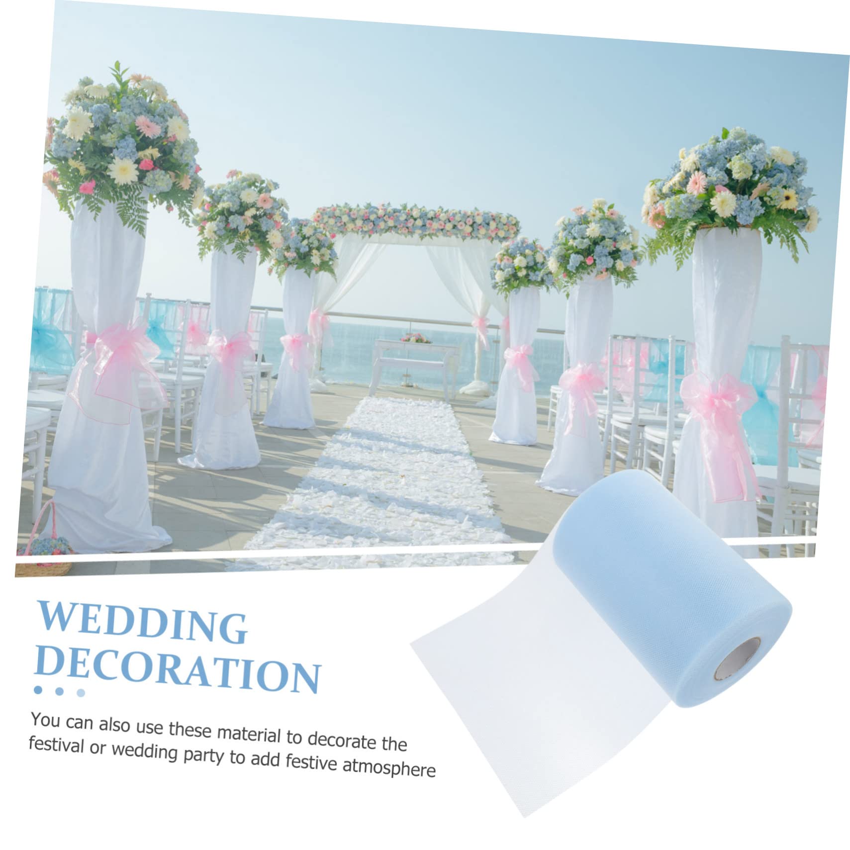NUOBESTY 3rouleaux Tulle De Mariage Éblouissant Ruban Décoratif Avec Paillettes Brillantes Pour Et Décorations De Fête