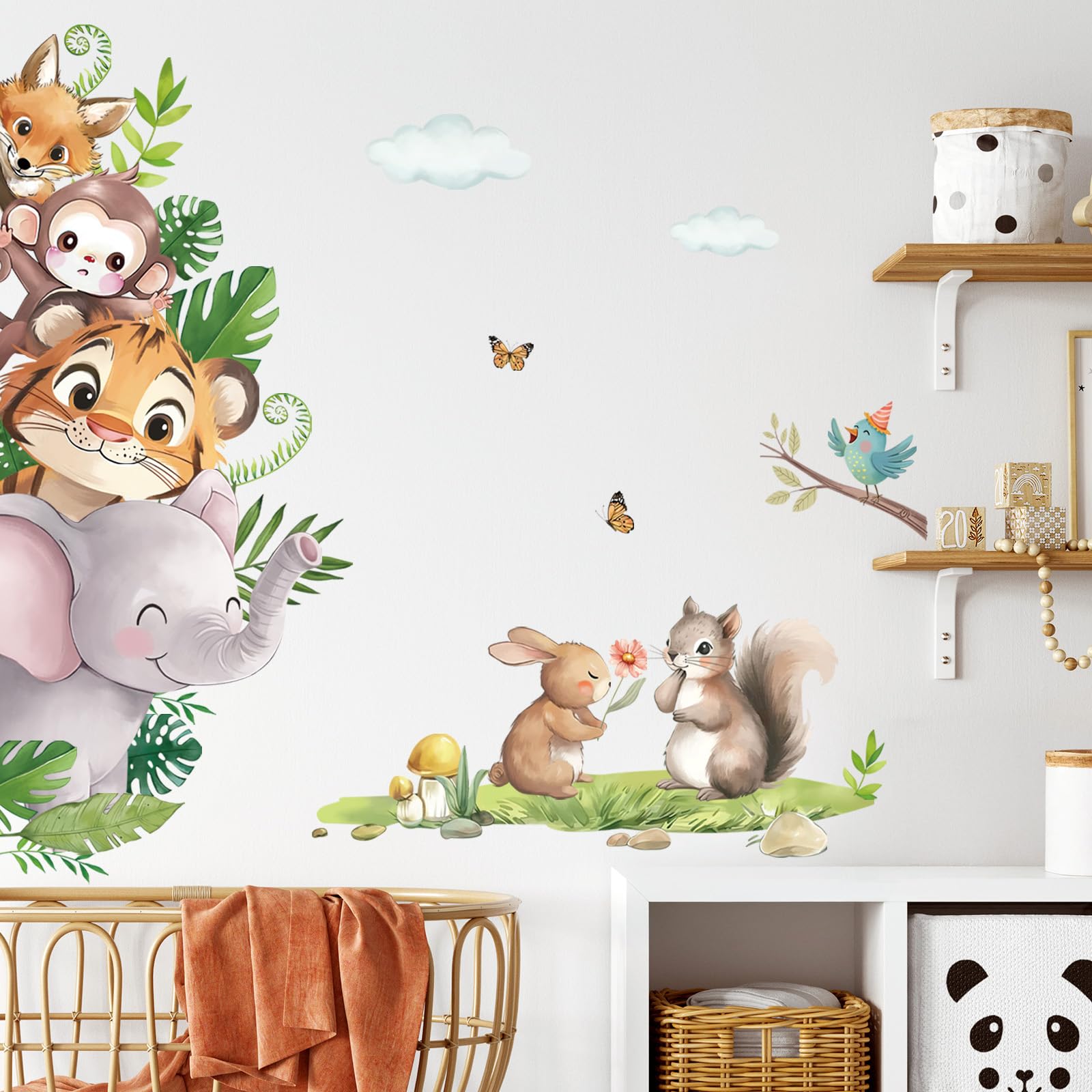 FUFUQUARE Watercolour Jungle Animals Wall Decals - Image 2