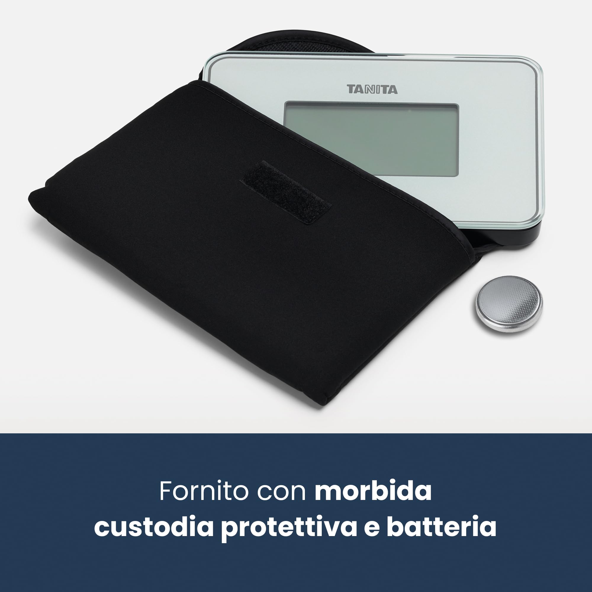 TANITA HD-386 La Bilancia da Bagno Digitale più Piccola al Mondo, Facile da Trasportare, Colore Bianco Perla