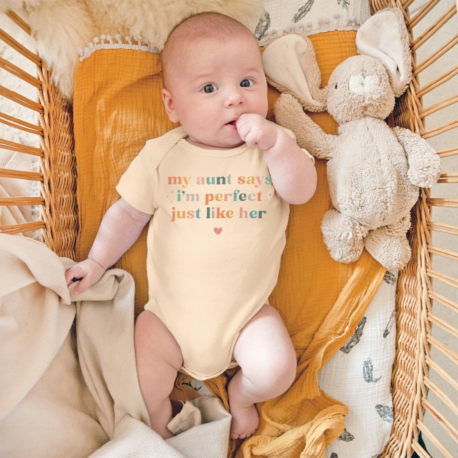 Ritatte Newborn Baby Girl Boy Onesie Infant Auntie's Lil' Dude Bodysuit Romper Unisex Funny Cute Aunt One-Piece Clothes 0-18M - Image 3