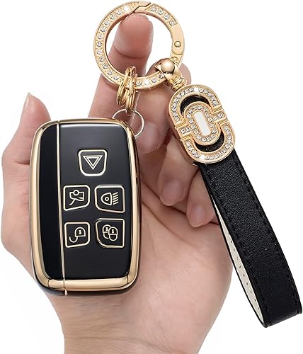 Funda para llavero de TPU adecuada para Range Rover Evoque Velar Sport Discovery Freelander2 LR4 Land Rover Sport y Jaguar XF XJ XE F-PACE F-TYPE